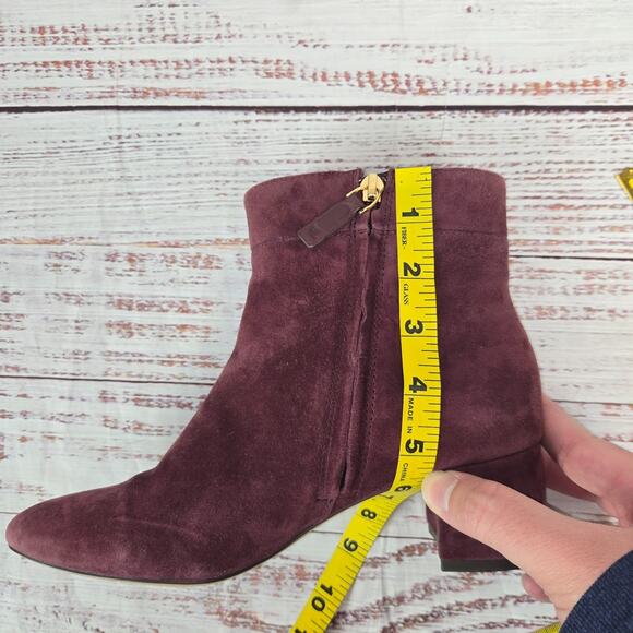 Ralph Lauren Women's Wynne Ankle Boots Size 6.5B Suede Leather Bordeaux Wine - Picture 9 of 10